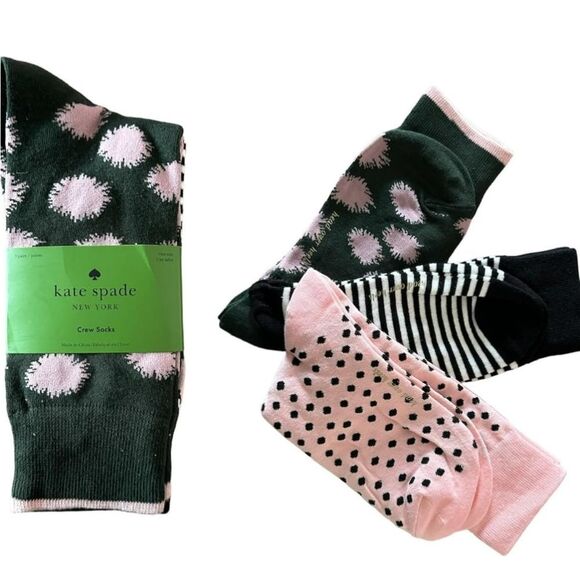 Kate Spade New York Abstract Splash Crew Socks- 3-Pair - Picture 2 of 6